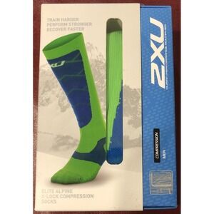 NEW 2XU Winter SKI Compression Socks Elite Alpine X-Lock Support RECOVERY Mens L